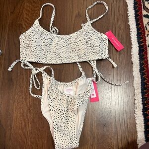 Black and White Polka Dot Bikini Set